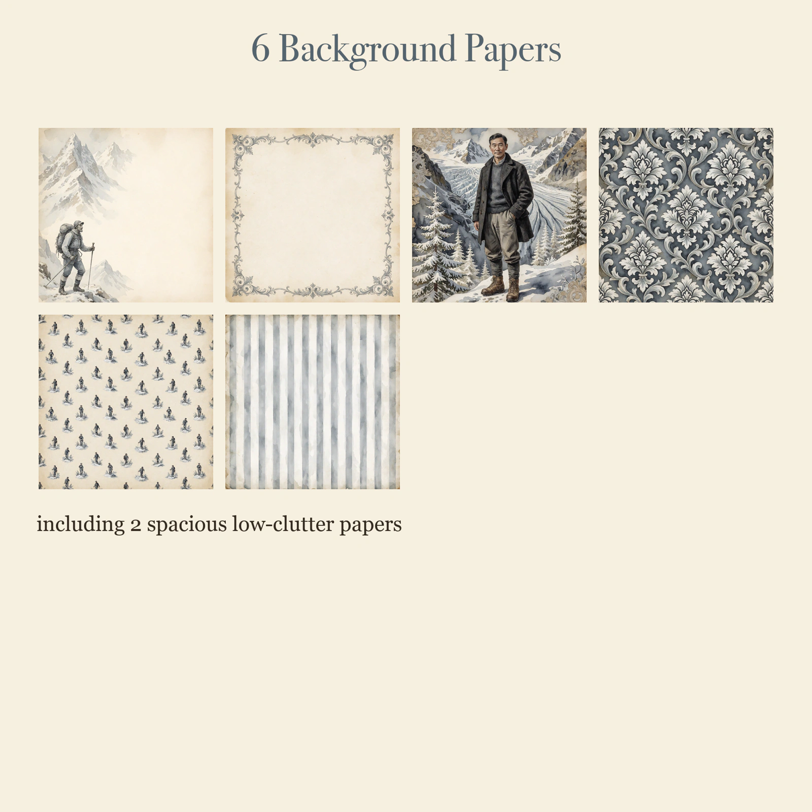 Alpine Mountaineer Junk Journal Kit | Mountain Trek & Exploration Ephemera Papers | Printable Cut-Outs | Digital Download