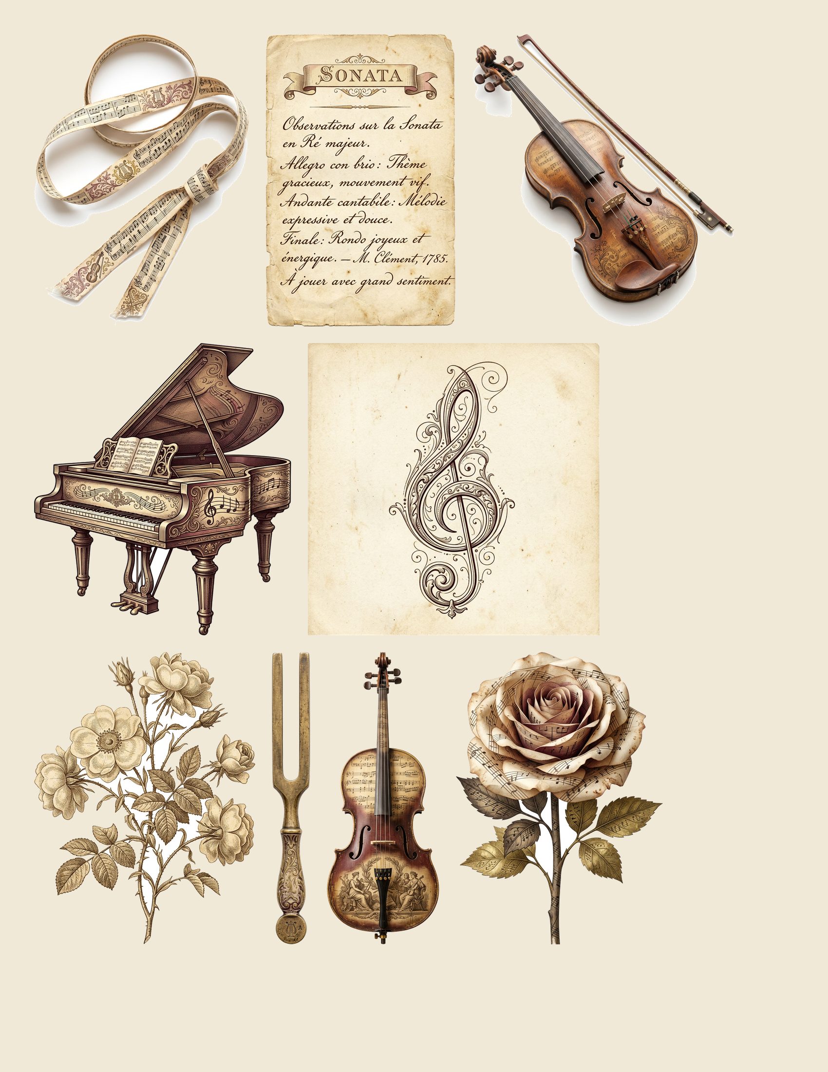 Antique Melody Music Embellishments — preview