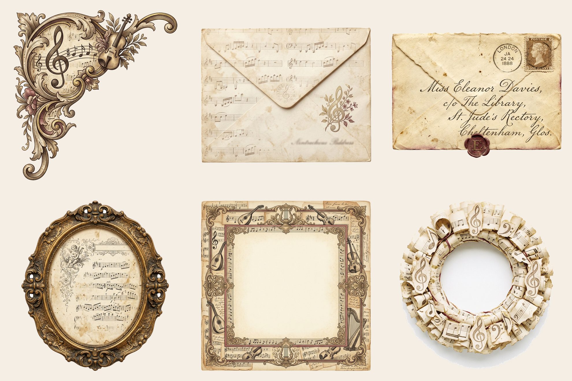 Antique Melody Music Embellishments — preview