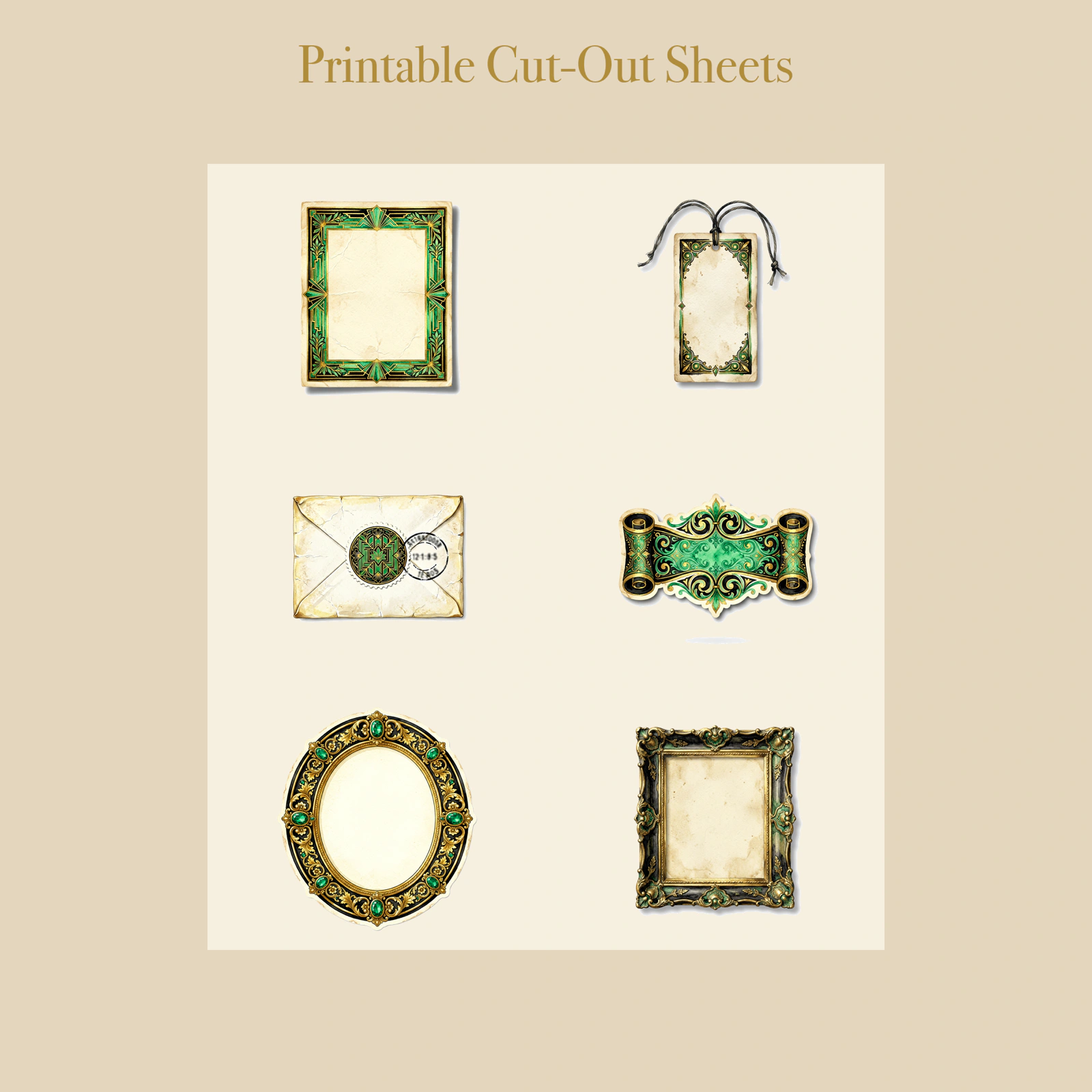 Art Deco Gatsby Junk Journal Kit | 1920s Great Gatsby Ephemera & Papers | Printable Cut-Outs | Digital Download