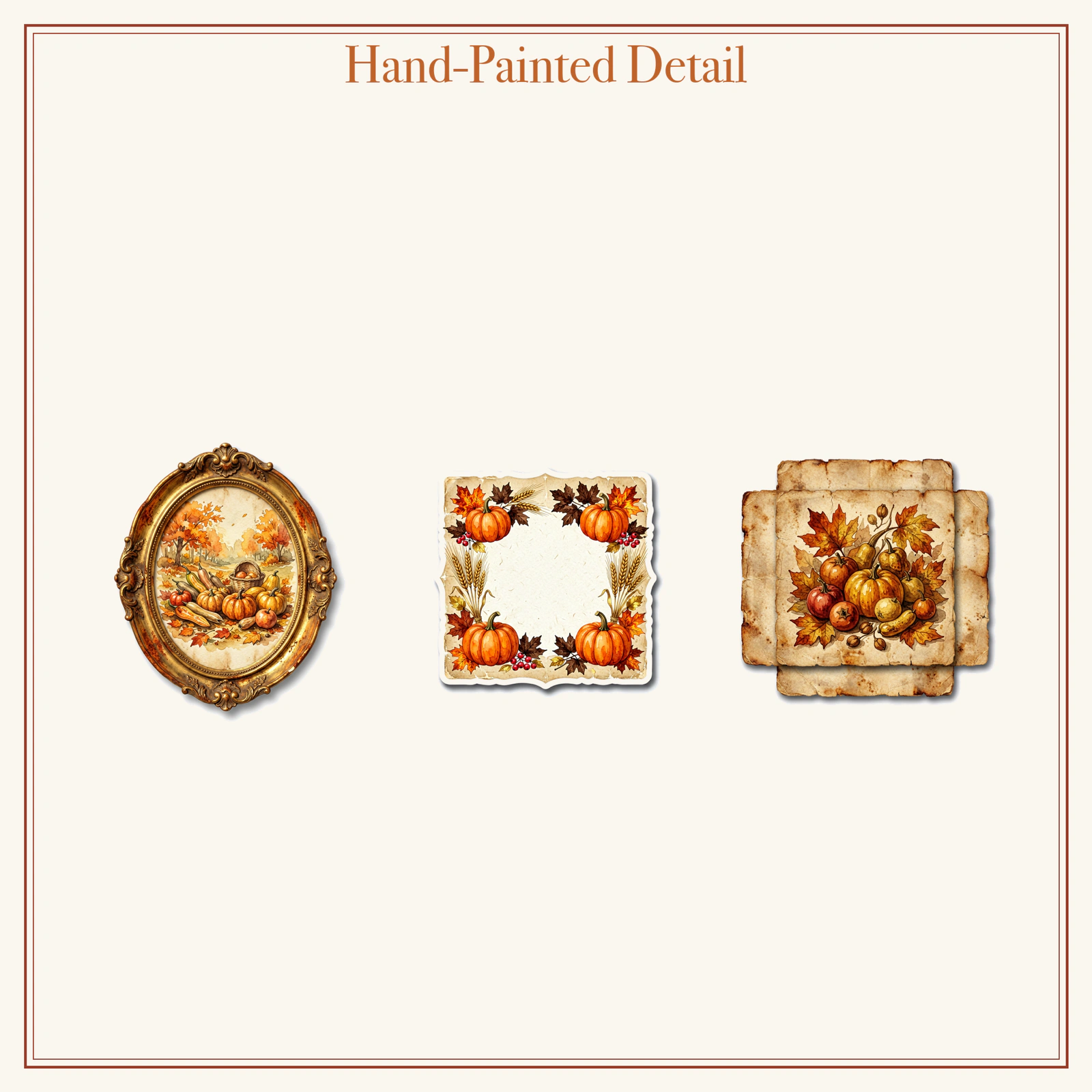 Autumn Harvest Junk Journal Kit | Pumpkin & Cornucopia Ephemera Papers | Printable Cut-Outs | Digital Download