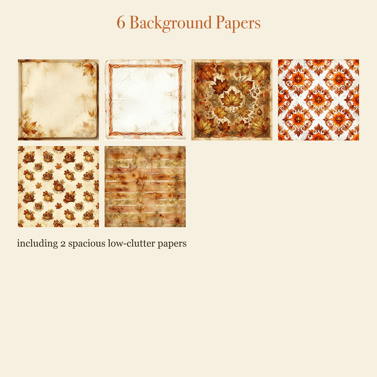 Autumn Harvest Junk Journal Kit | Pumpkin & Cornucopia Ephemera Papers | Printable Cut-Outs | Digital Download