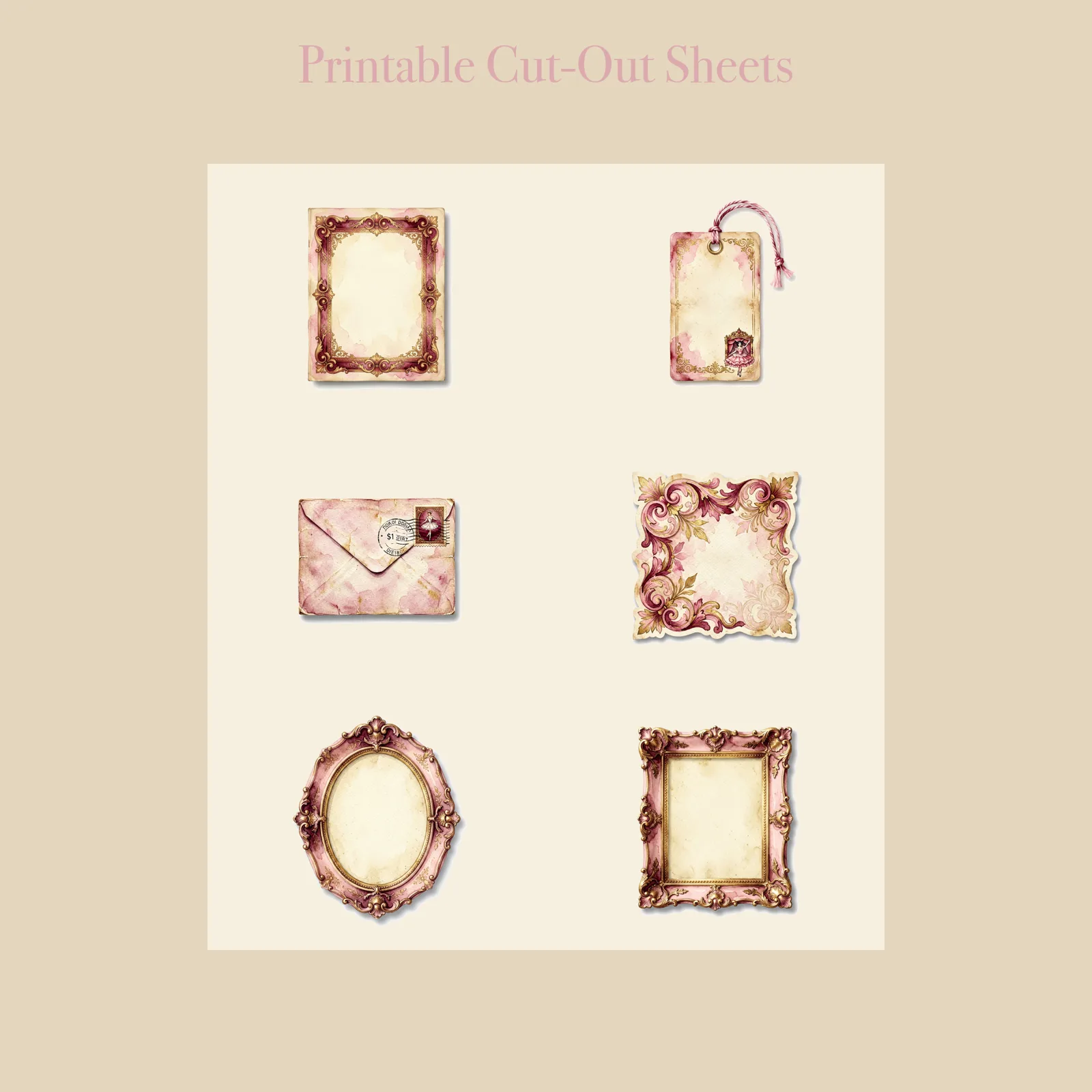 Ballet Opera House Junk Journal Kit | Ballerina & Theatre Ephemera Papers | Printable Cut-Outs | Digital Download