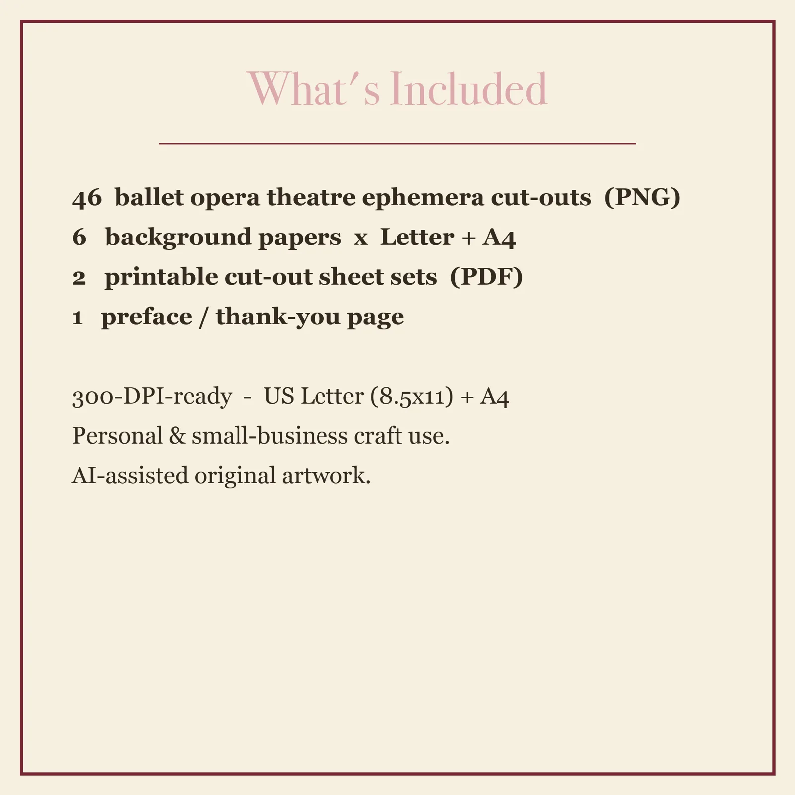 Ballet Opera House Junk Journal Kit | Ballerina & Theatre Ephemera Papers | Printable Cut-Outs | Digital Download