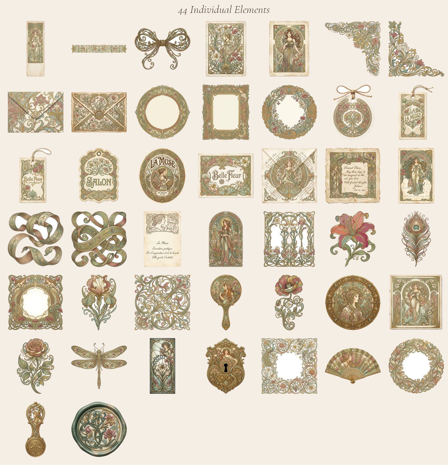 Belle Epoque Art Nouveau Embellishments — preview