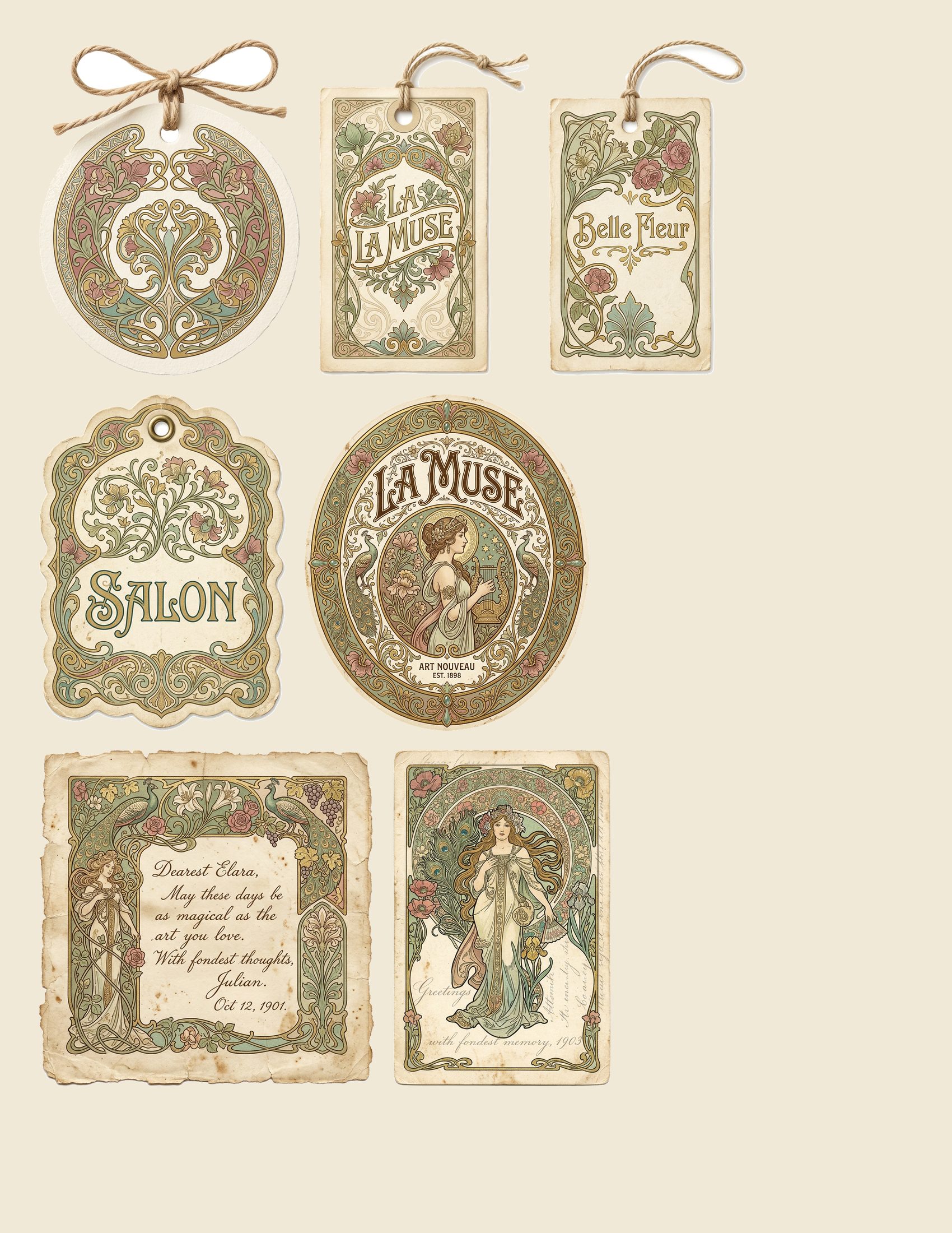 Belle Epoque Art Nouveau Paper Pack — preview