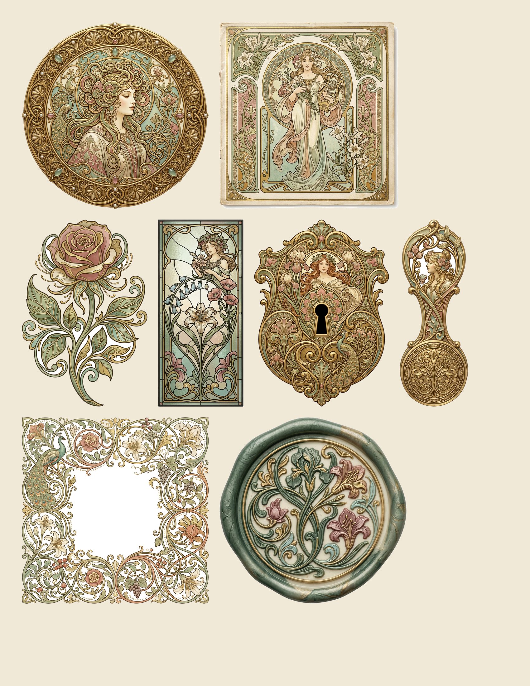 Belle Epoque Art Nouveau Paper Pack — preview