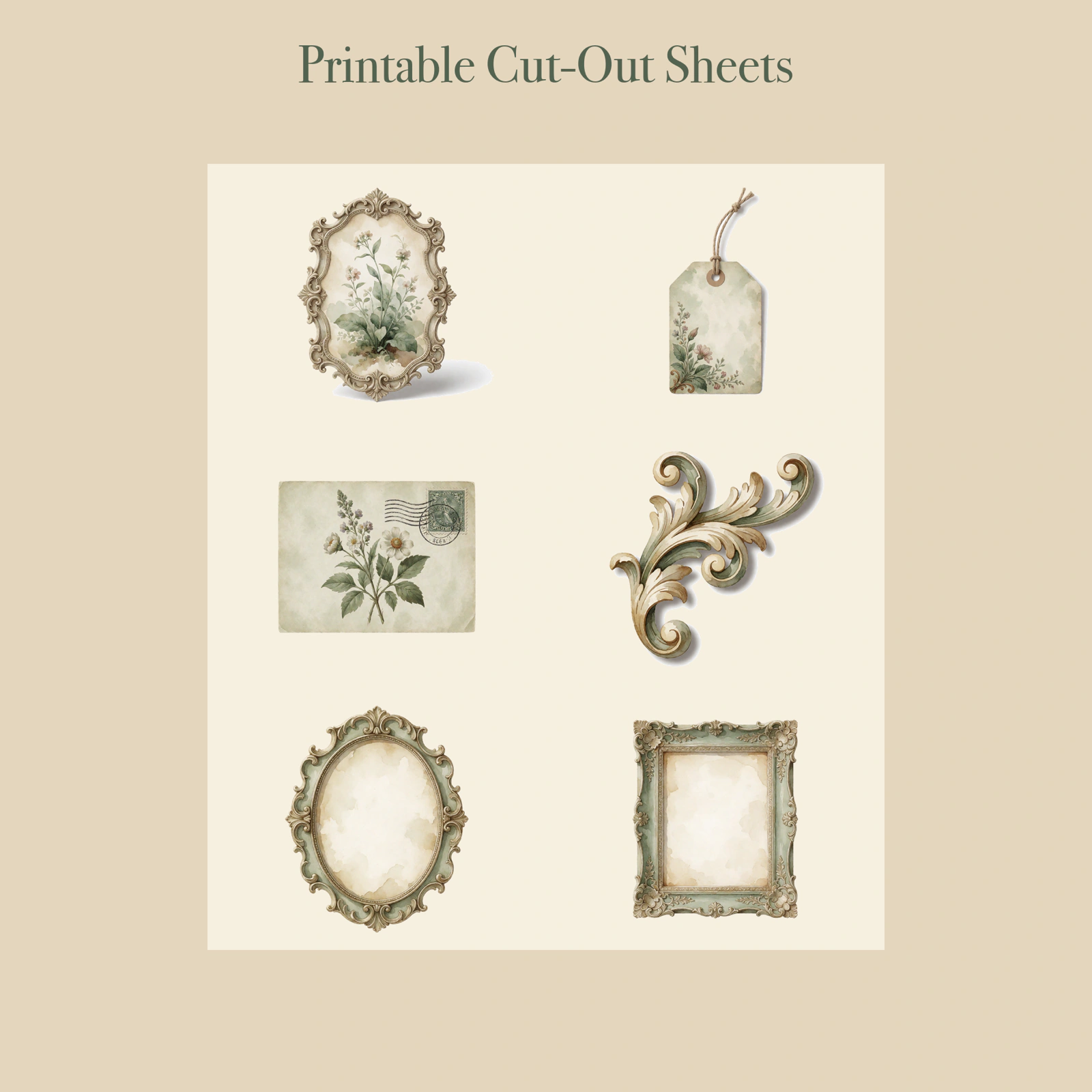 Botanical Illustrator Junk Journal Kit | Pressed Plant Studies & Sketches Ephemera Papers | Printable Cut-Outs | Digital Download