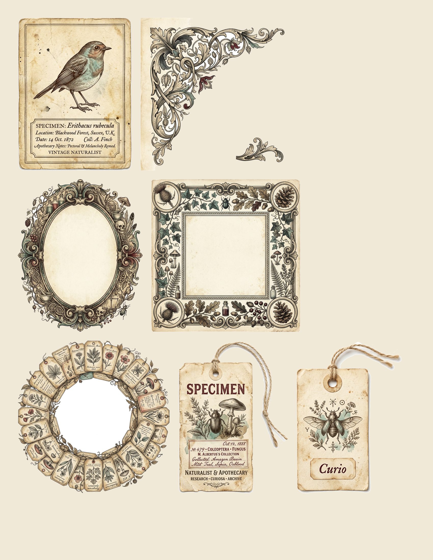 Cabinet of Curiosities Mini Junk Journal Kit — preview