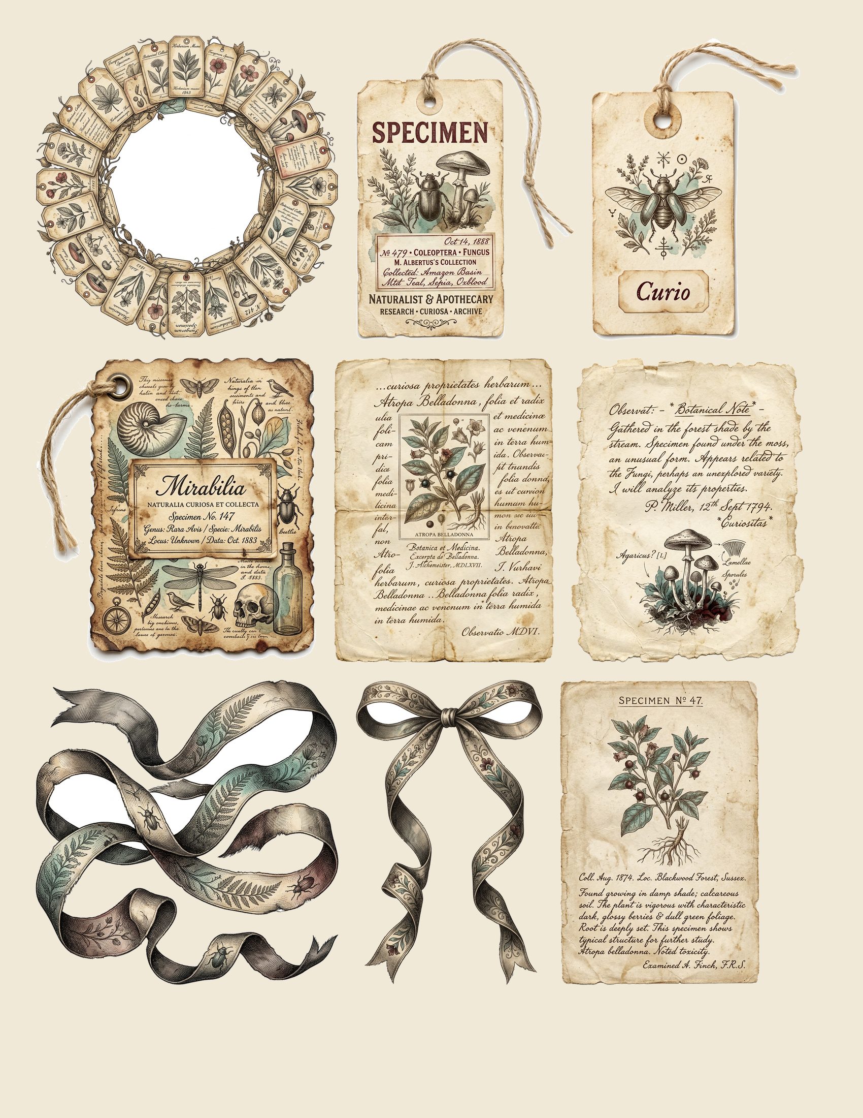 Cabinet of Curiosities Mini Junk Journal Kit — preview