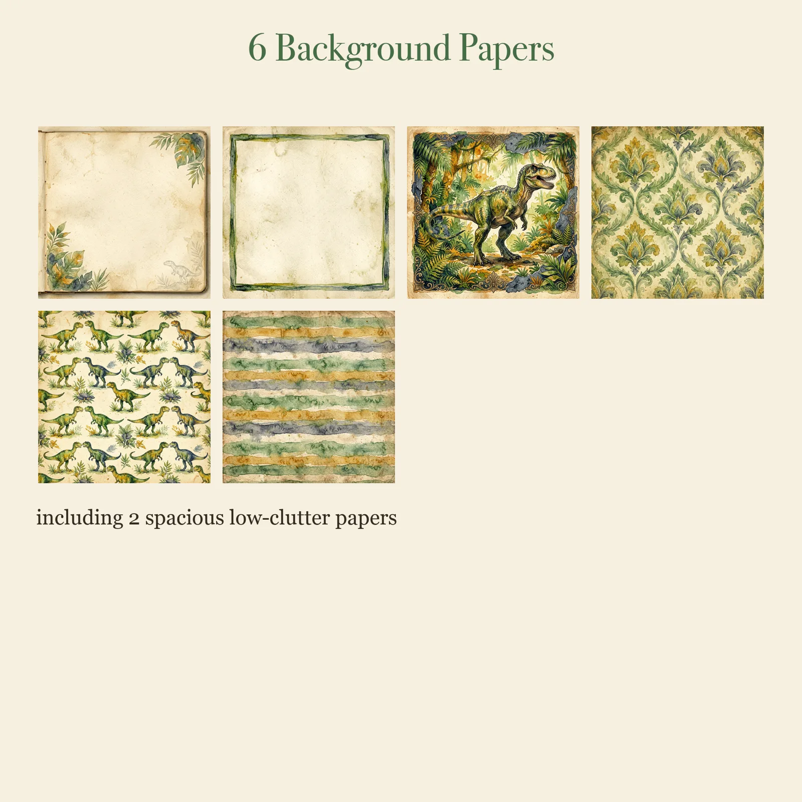Dinosaur Prehistoric Junk Journal Kit | Fossil & Jungle Ephemera | Printable Cut-Outs | Digital Download