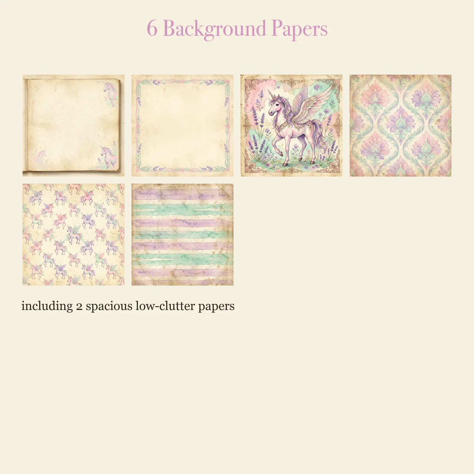 Enchanted Unicorn Junk Journal Kit | Rainbow & Magic Pastel Ephemera | Printable Cut-Outs | Digital Download