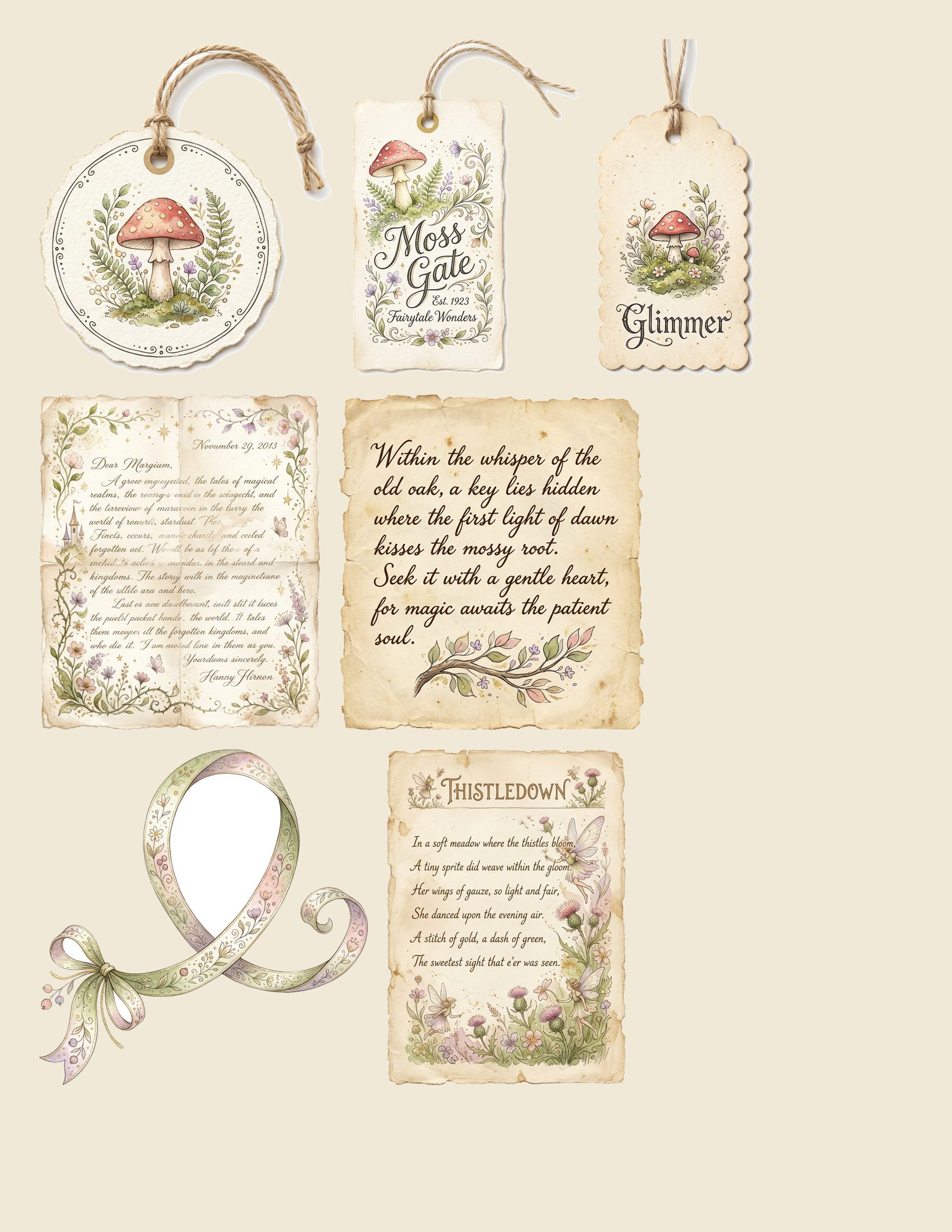 Fairy Toadstool Hollow Mini Junk Journal Kit — preview