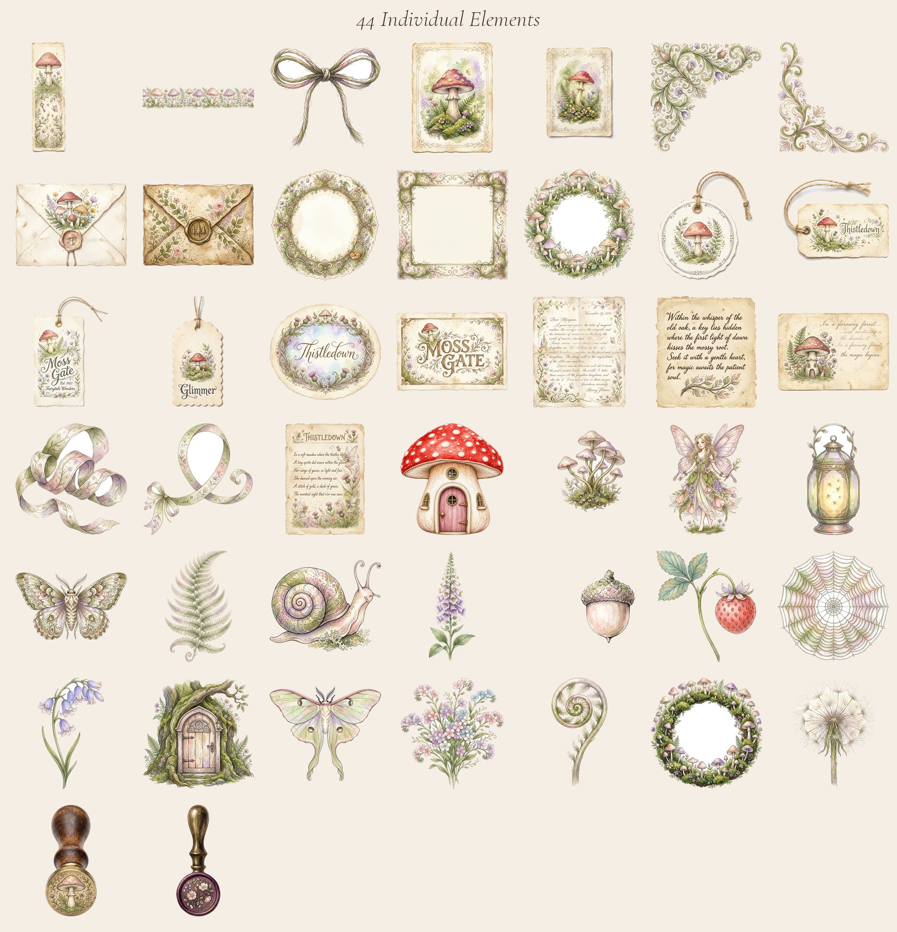 Fairy Toadstool Hollow Mini Junk Journal Kit — preview