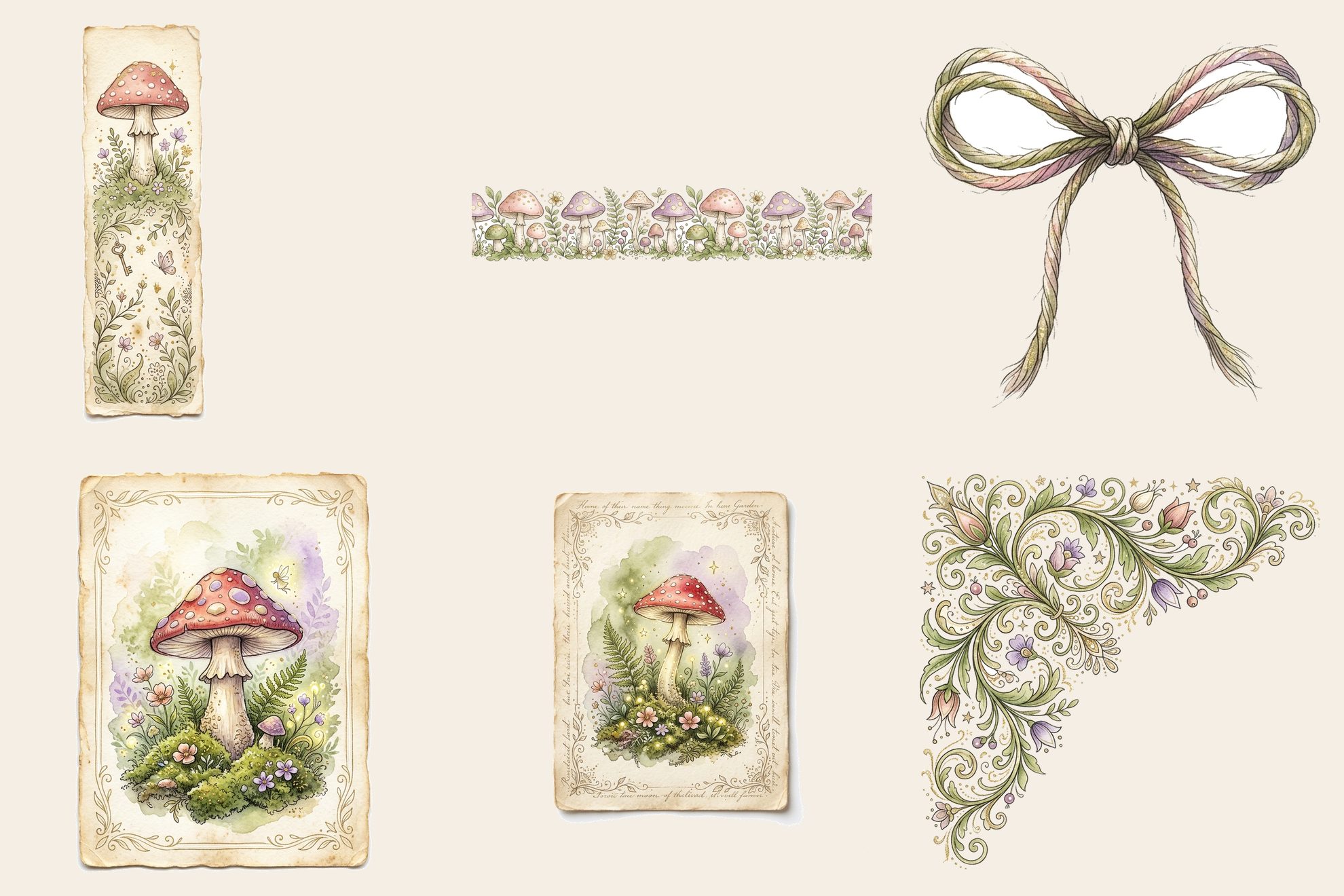 Fairy Toadstool Hollow Mini Junk Journal Kit — preview