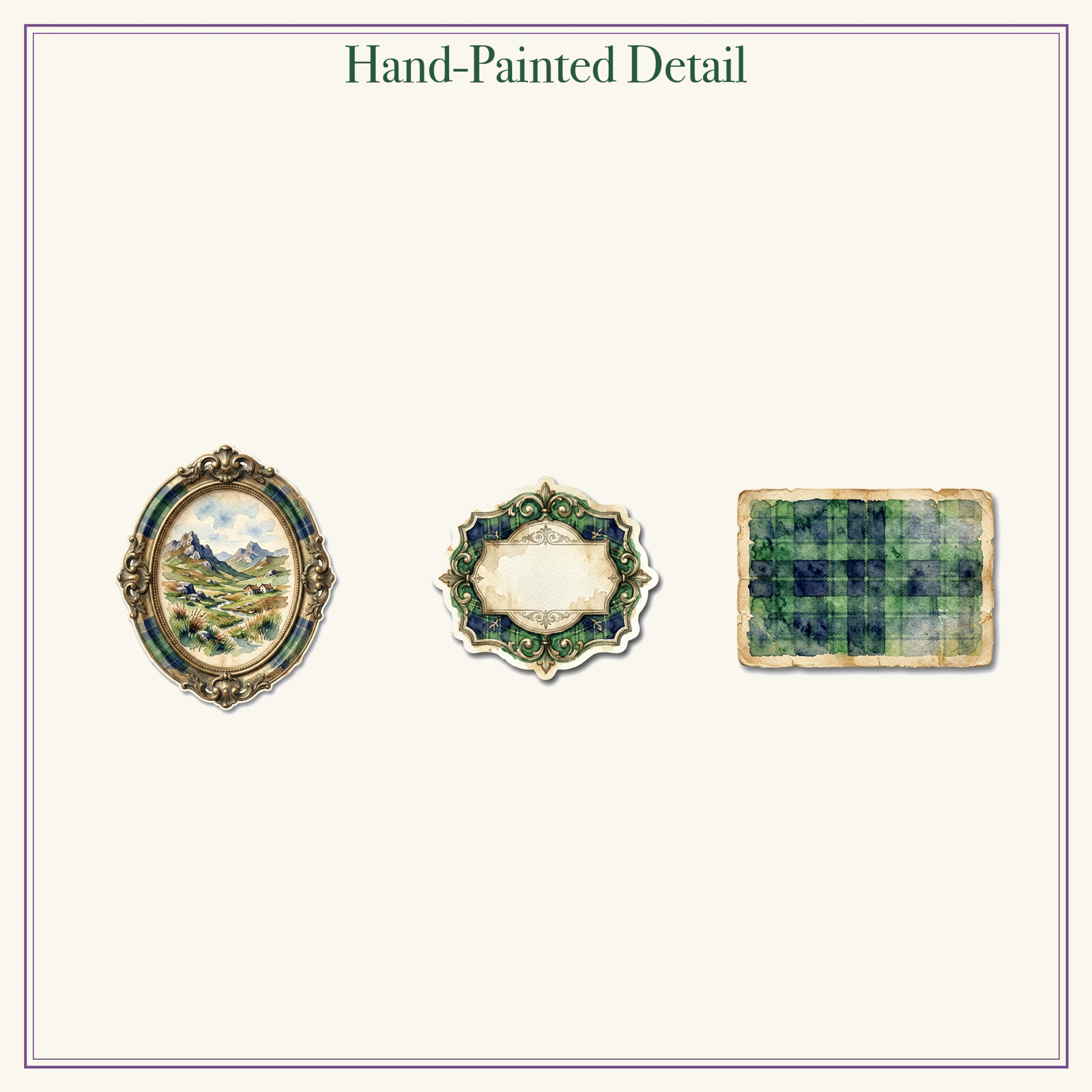 Highland Scotland Junk Journal Kit | Thistle & Tartan Ephemera Papers | Printable Cut-Outs | Digital Download