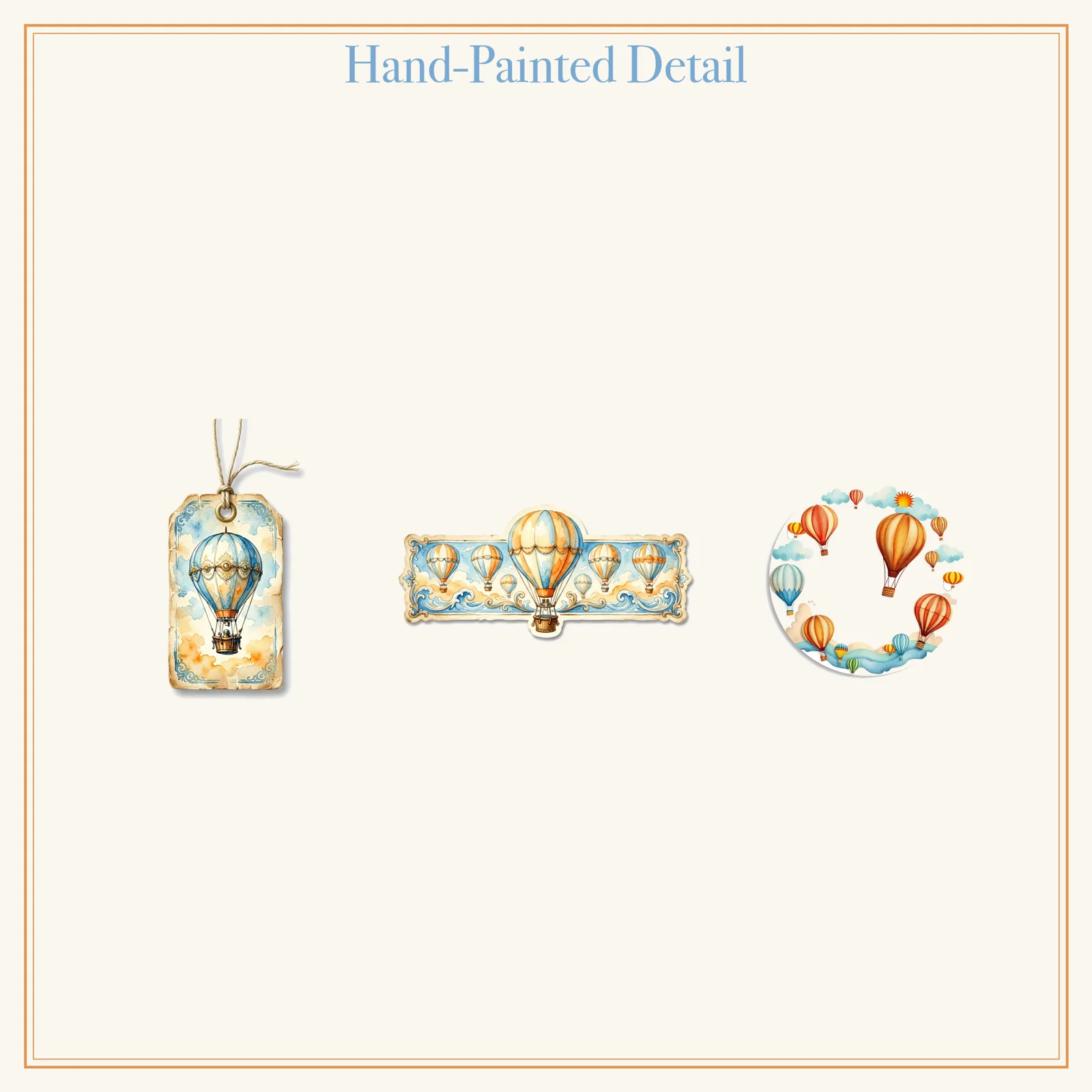 Hot Air Balloon Voyage Junk Journal Kit | Sky Adventure Ephemera Papers | Printable Cut-Outs | Digital Download