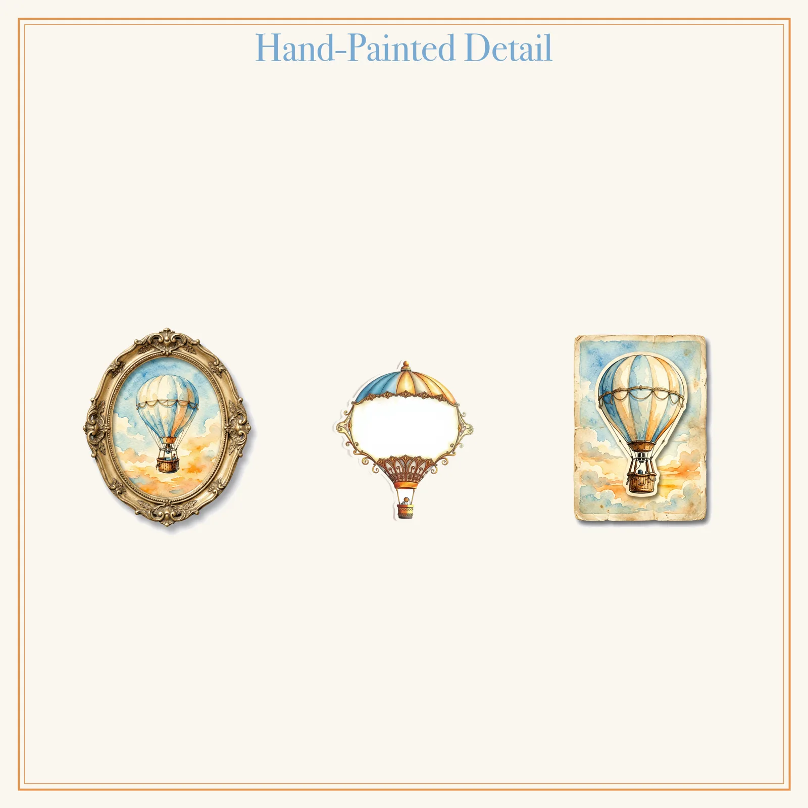 Hot Air Balloon Voyage Junk Journal Kit | Sky Adventure Ephemera Papers | Printable Cut-Outs | Digital Download