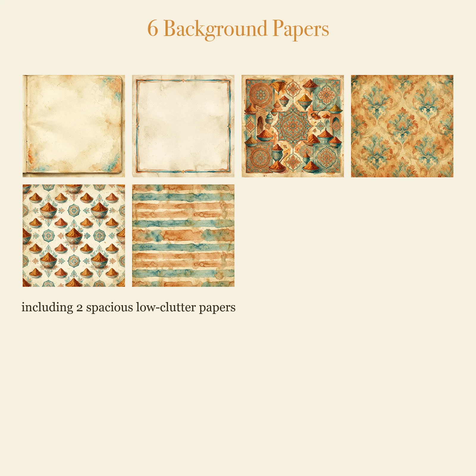 Moroccan Bazaar Junk Journal Kit | Spice Market & Lantern Ephemera Papers | Printable Cut-Outs | Digital Download