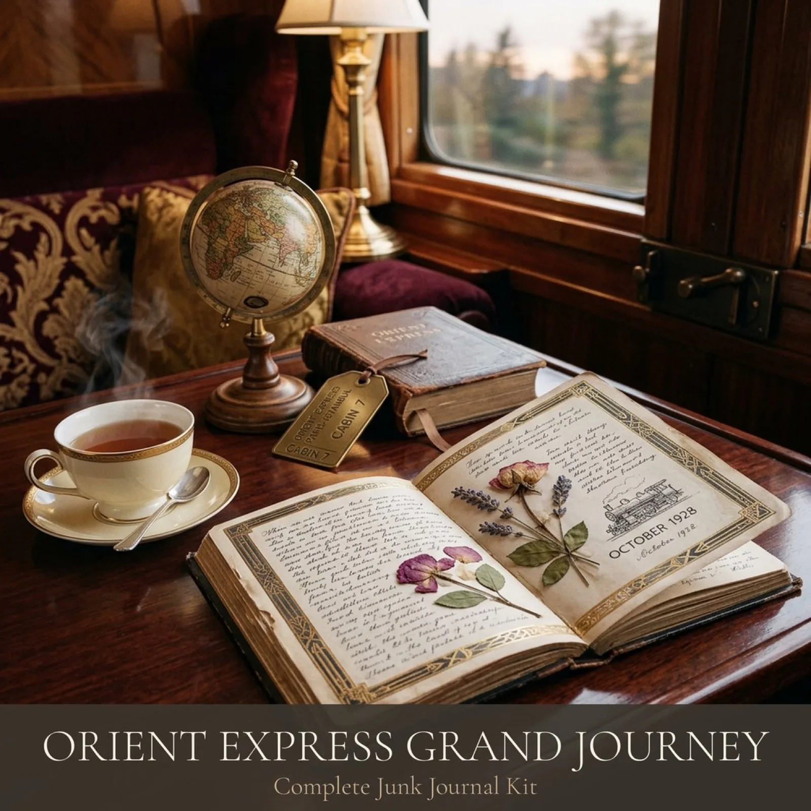 Kit Junk Journal Grand Voyage de l'Orient-Express | Téléchargement Numérique