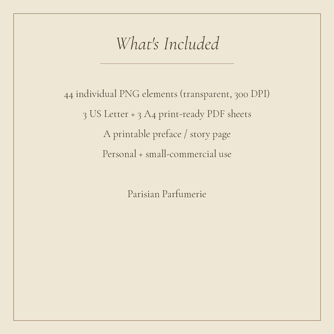 Parisian Parfumerie junk journal kit — spec info