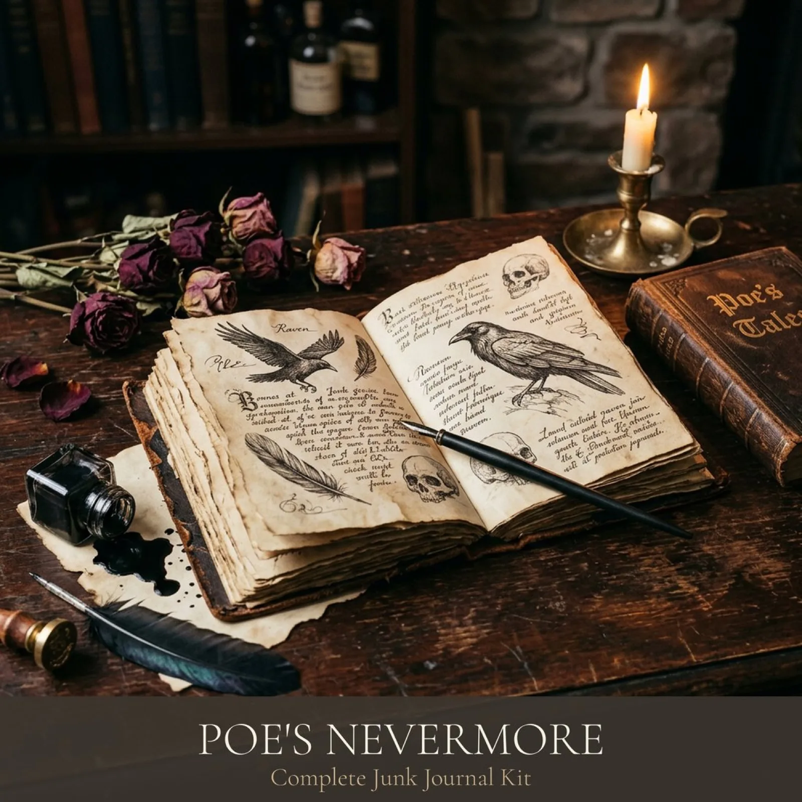 Poe's Nevermore Junk Journal Kit | Digital Download