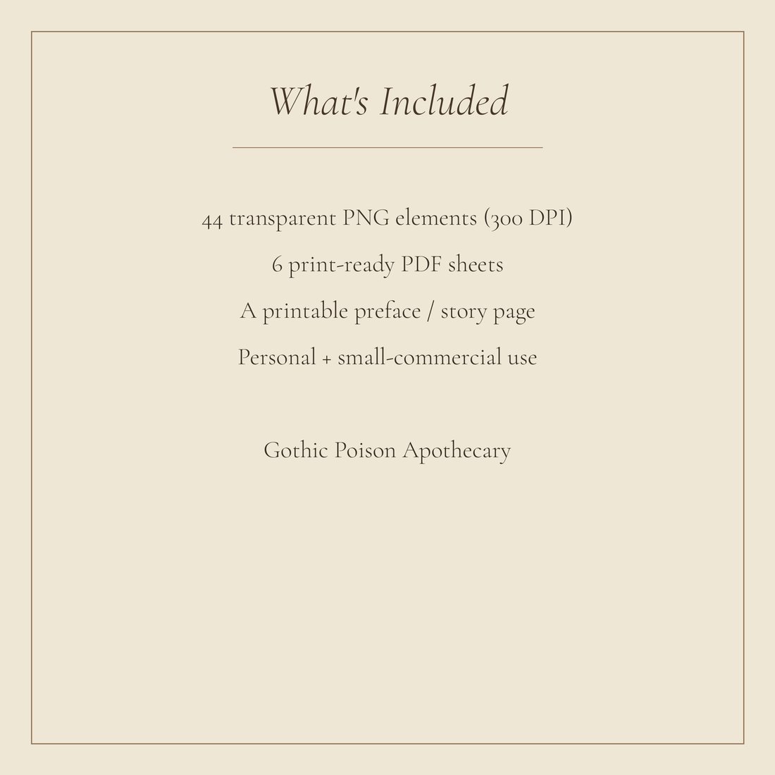 Poison Apothecary junk journal kit — spec info