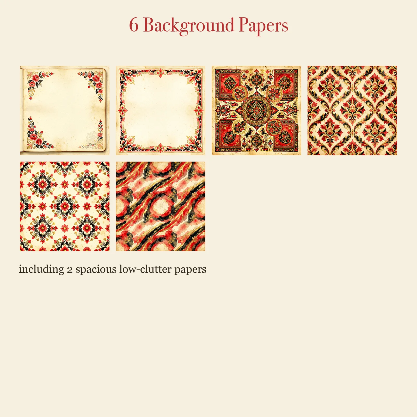 Russian Folk Art Junk Journal Kit | Matryoshka & Khokhloma Ephemera Papers | Printable Cut-Outs | Digital Download