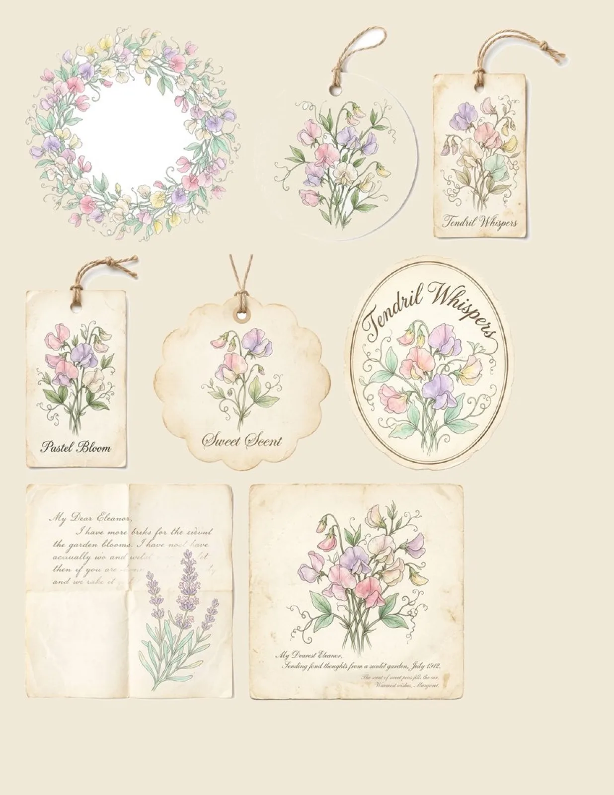 Sweet Pea Serenade Junk Journal Kit | Digital Download