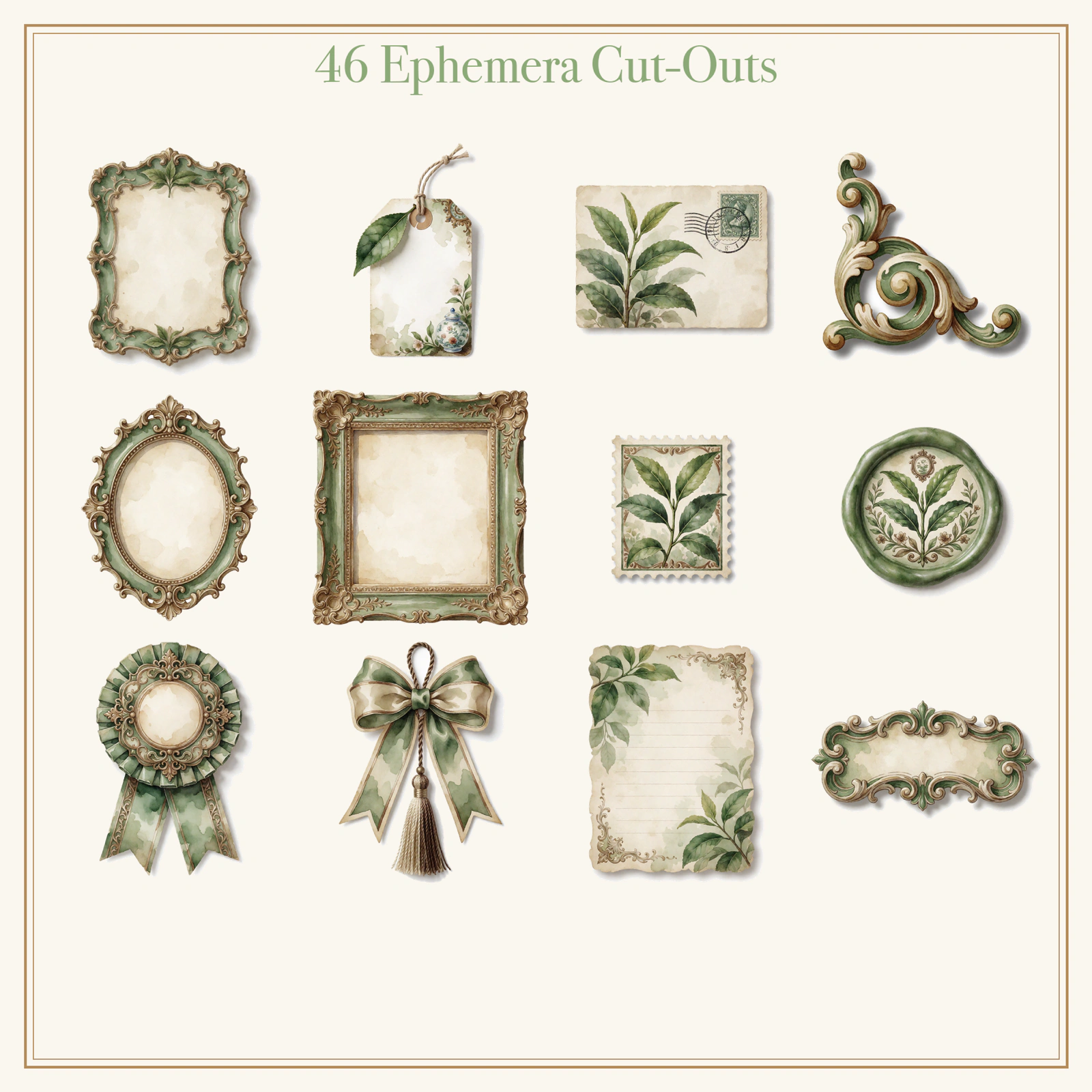 Tea Plantation Harvest Junk Journal Kit | Cultivation & Ceremony Ephemera Papers | Printable Cut-Outs | Digital Download