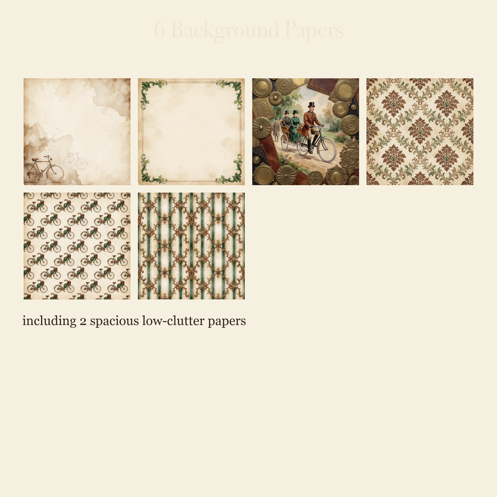 Victorian Bicycle Tour Junk Journal Kit | Penny Farthing & Road Ephemera Papers | Printable Cut-Outs | Digital Download