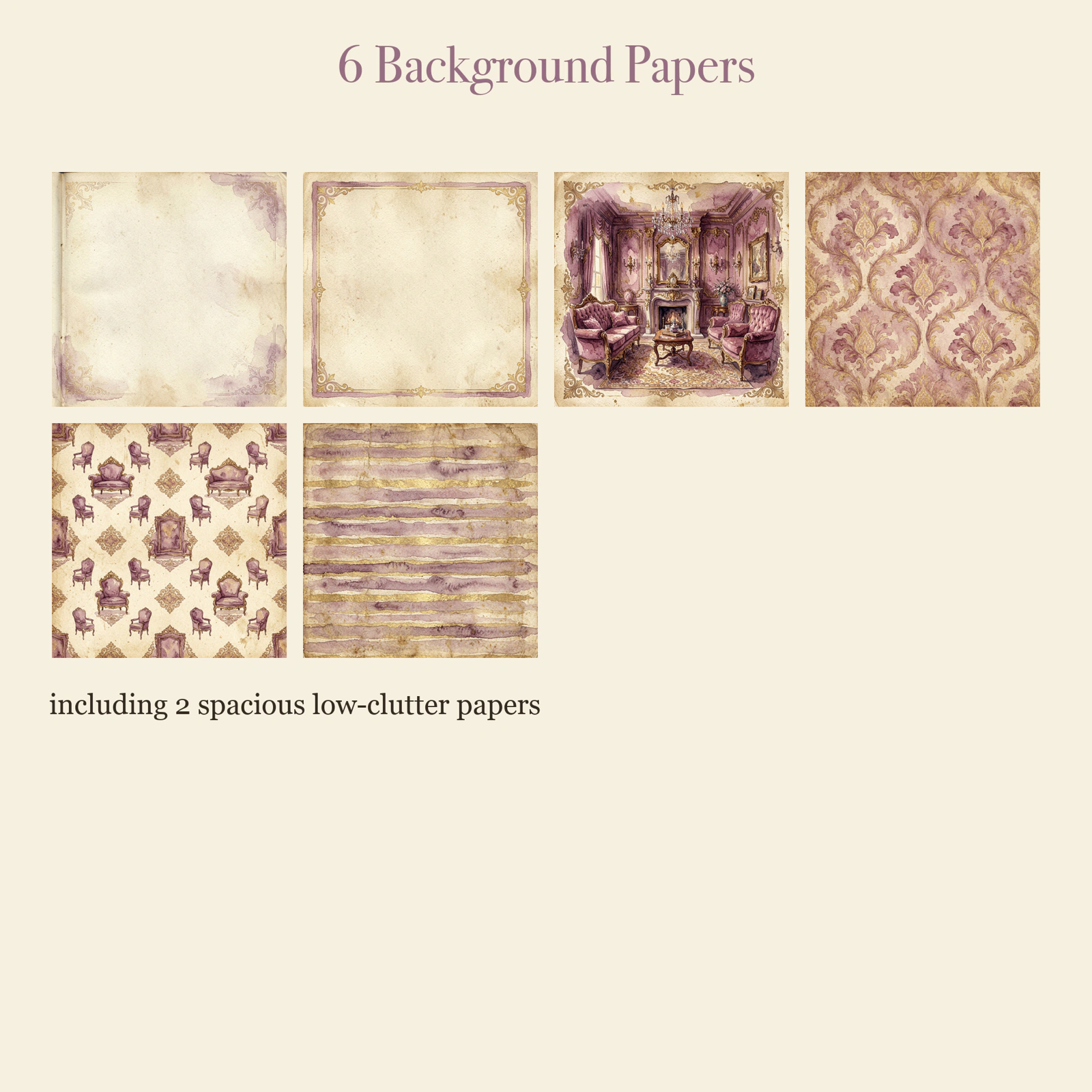 Victorian Parlour Junk Journal Kit | Antique Lace & Cameo Ephemera | Printable Cut-Outs | Digital Download