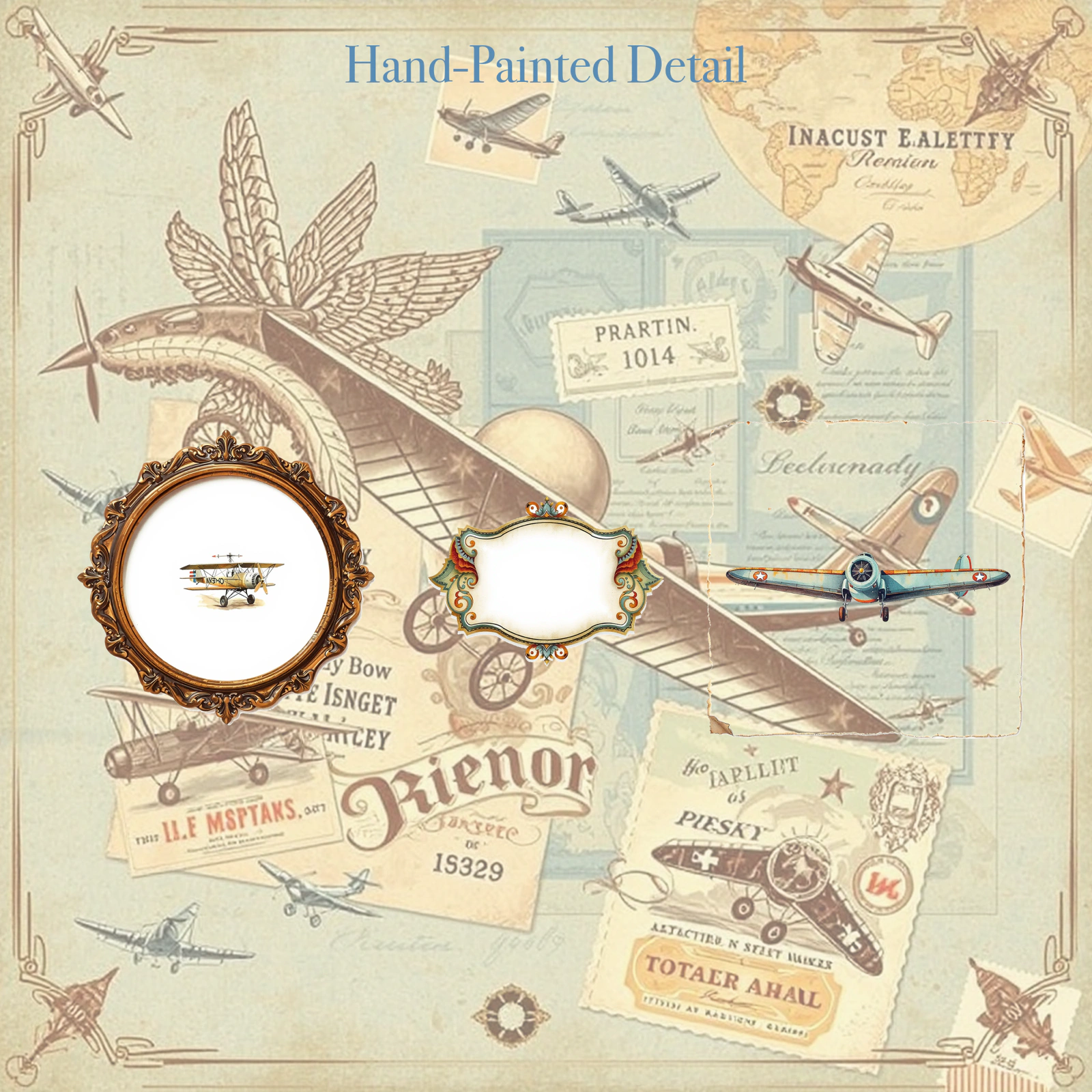 Vintage Aviation Junk Journal Kit | Biplane & Sky Ephemera Papers | Printable Cut-Outs | Digital Download