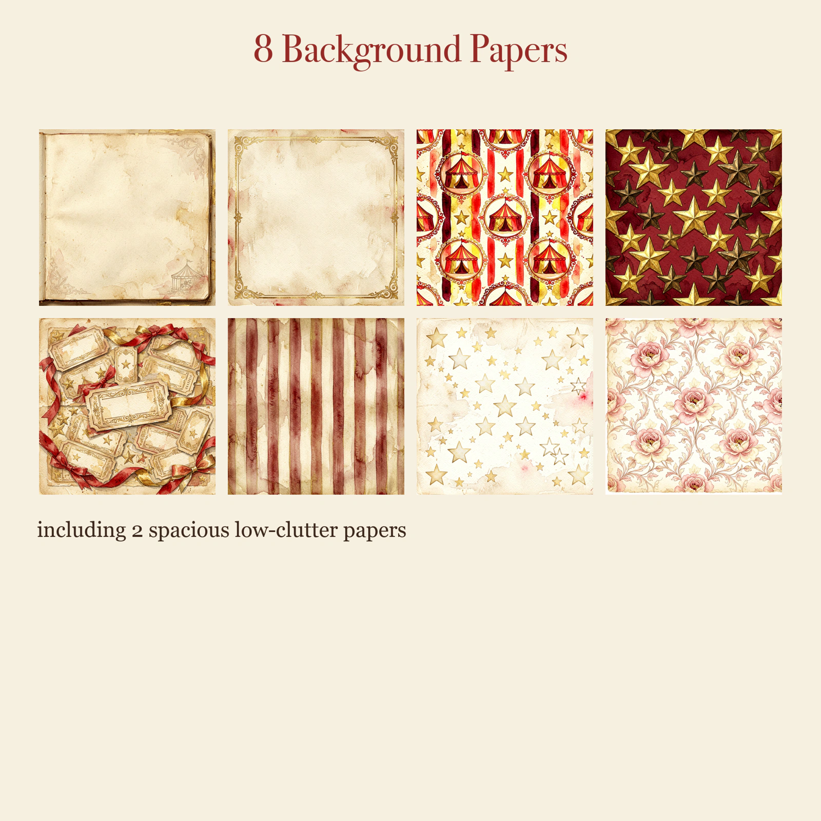 Vintage Circus Junk Journal Kit | Carnival Ephemera & Big Top Papers | Printable Cut-Outs | Digital Download