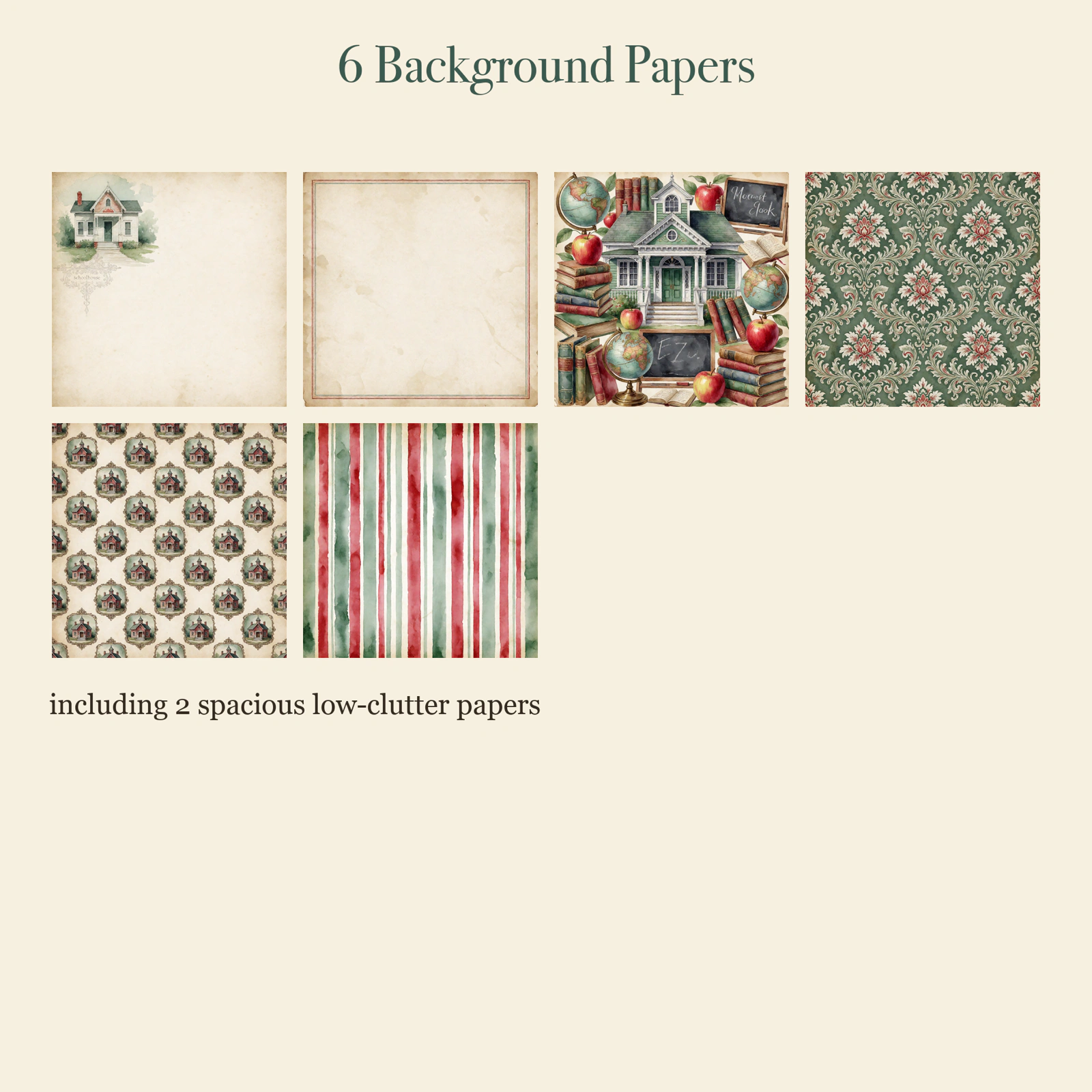 Vintage Schoolhouse Junk Journal Kit | Classroom, Chalkboard & Apple Ephemera Papers | Printable Cut-Outs | Digital Download