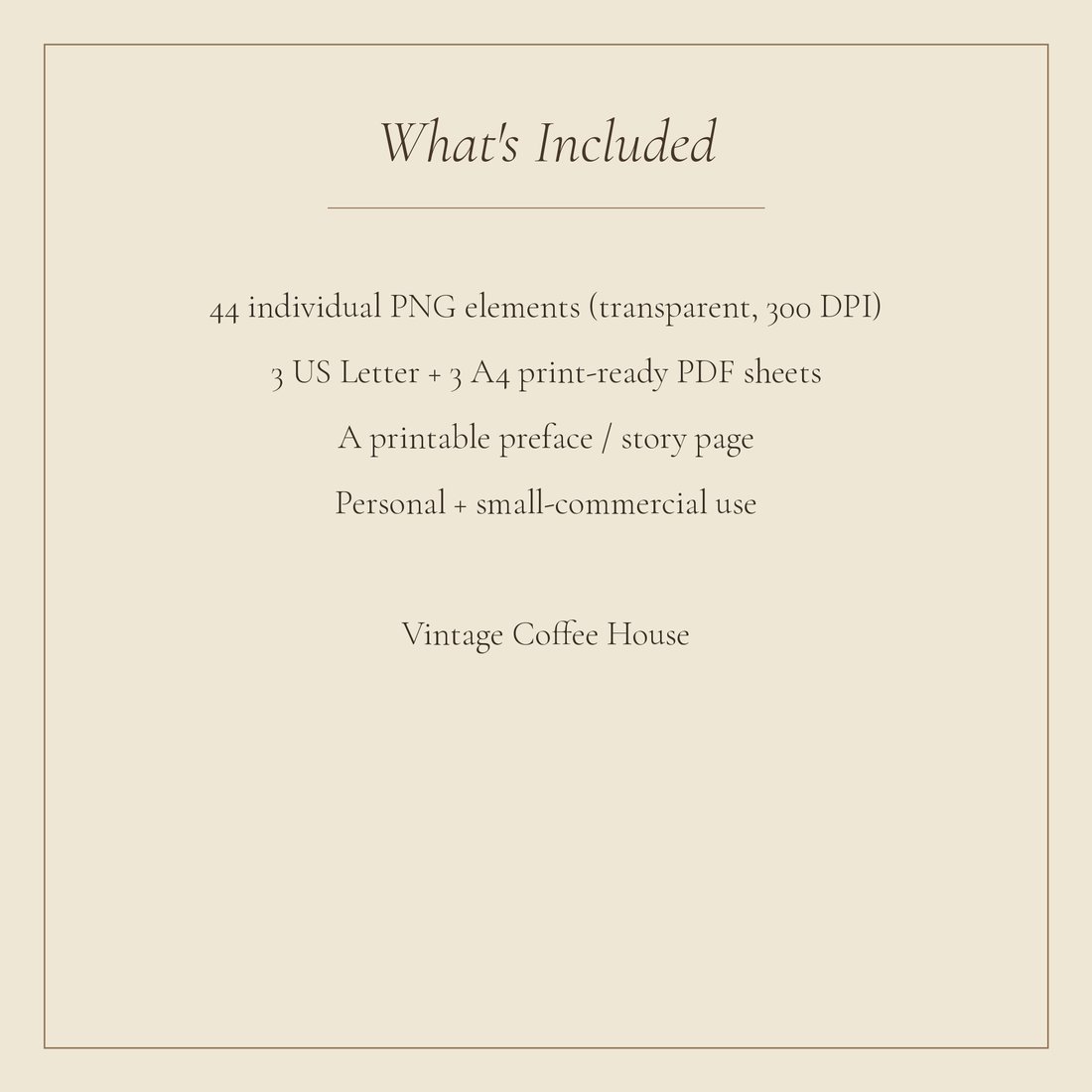Vintage Coffee House junk journal kit — spec info