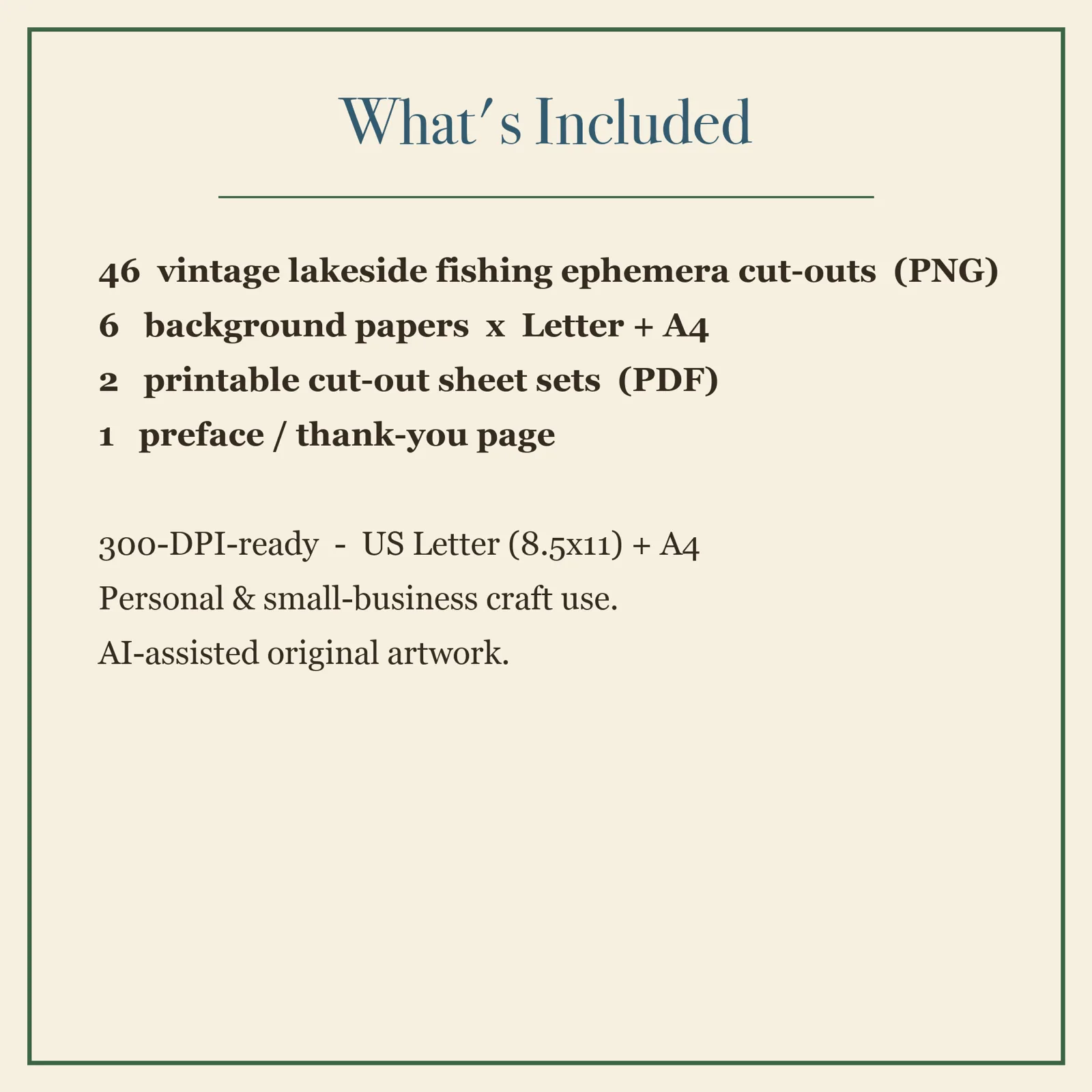 Vintage Fishing Junk Journal Kit | Lakeside Cabin & Angler Ephemera | Printable Cut-Outs | Digital Download