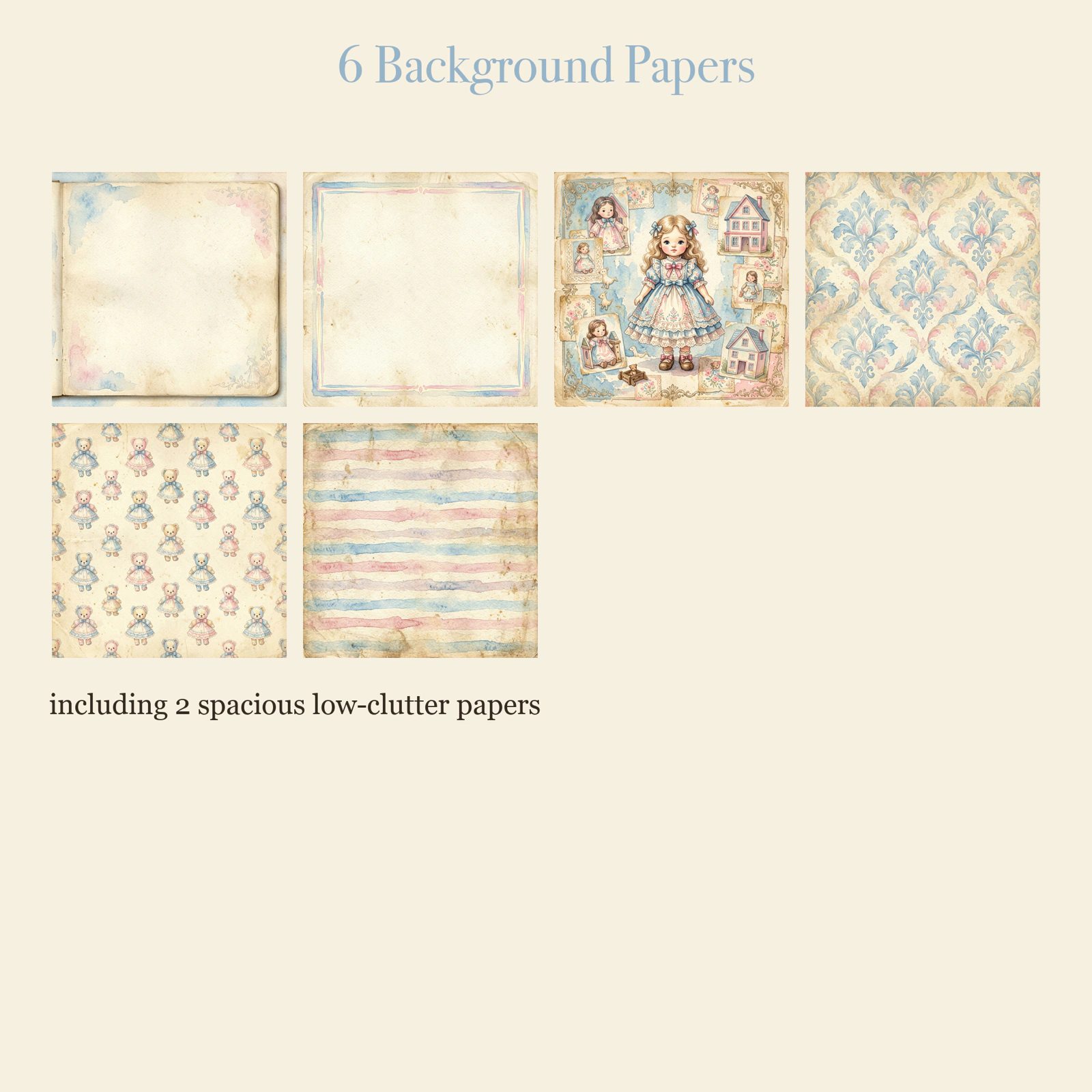 Vintage Toy Nursery Junk Journal Kit | Teddy Bear & Baby Ephemera Papers | Printable Cut-Outs | Digital Download