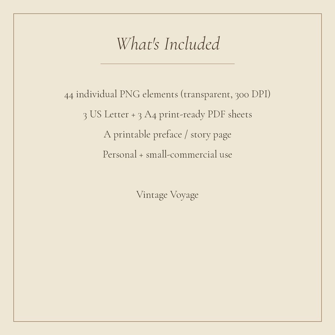 Vintage Voyage junk journal kit — spec info