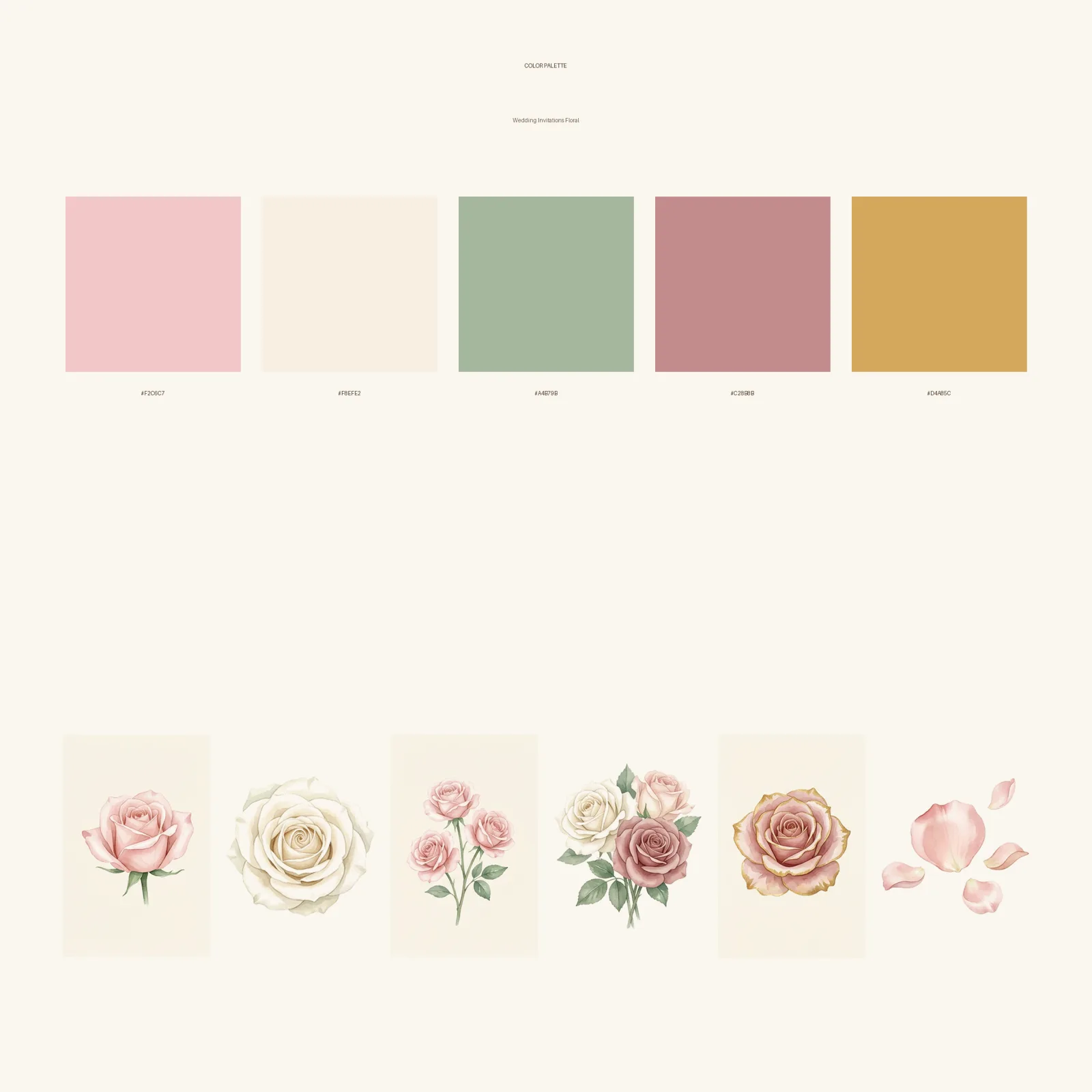 Watercolor Wedding Invitations Floral Clipart, 30 PNG, Transparent Background, Commercial Use, Digital Download